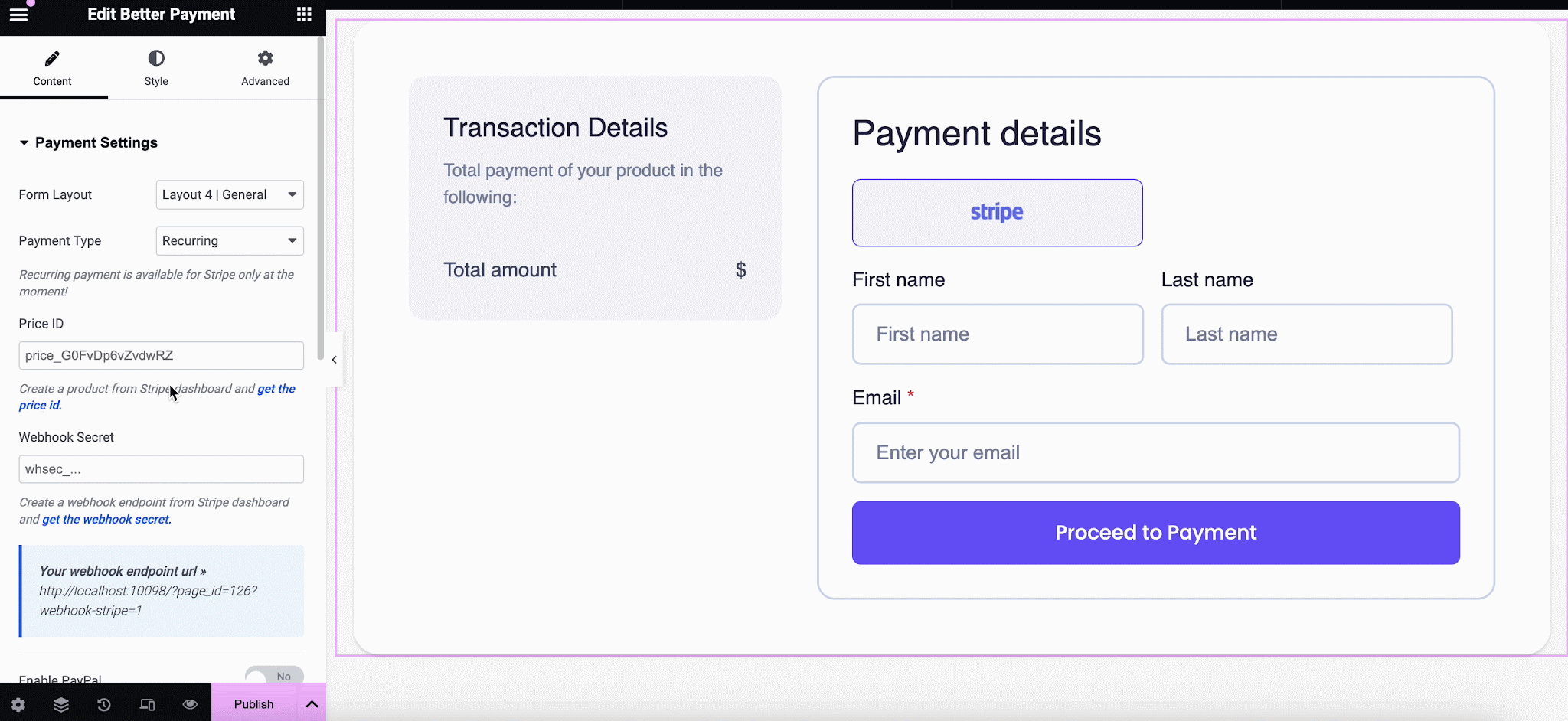 Retrieve Price ID