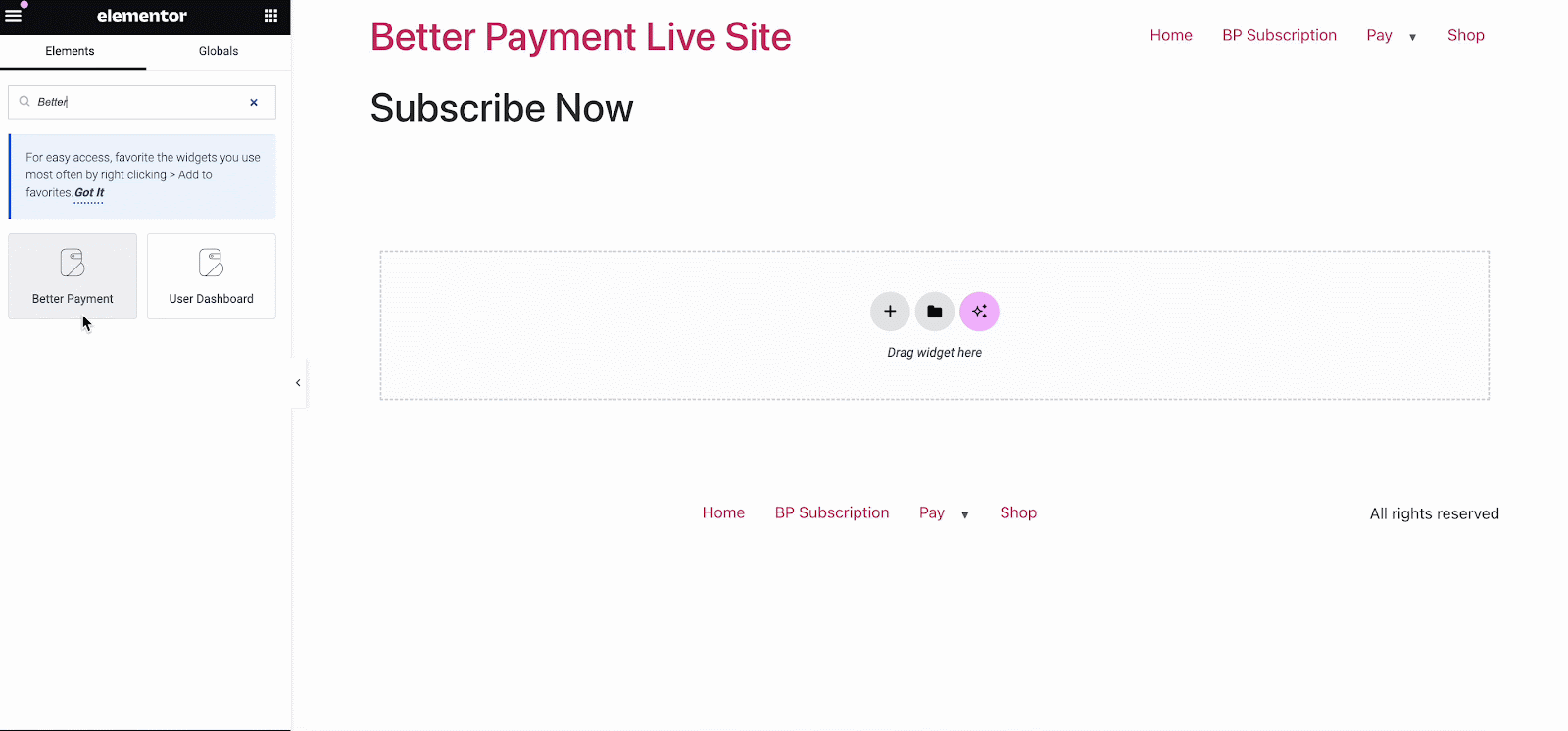 User Dashboard using Better Payment & Cancel Subscriptions