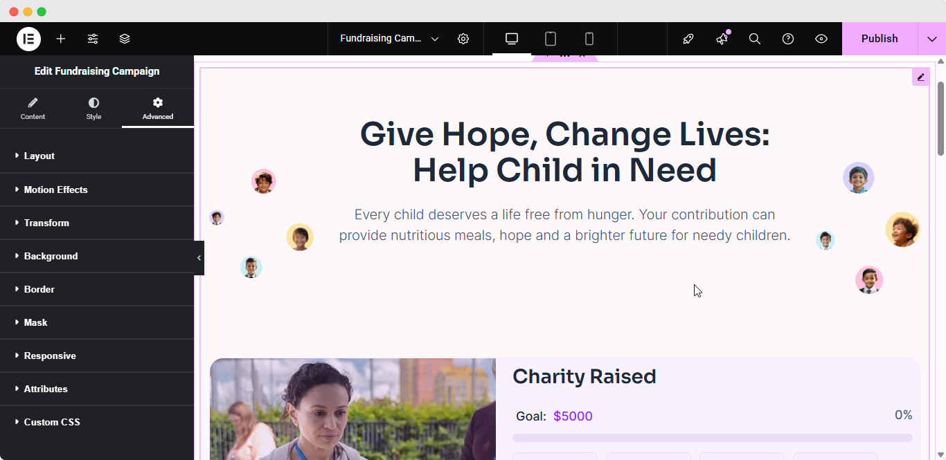 style fundraising campaign