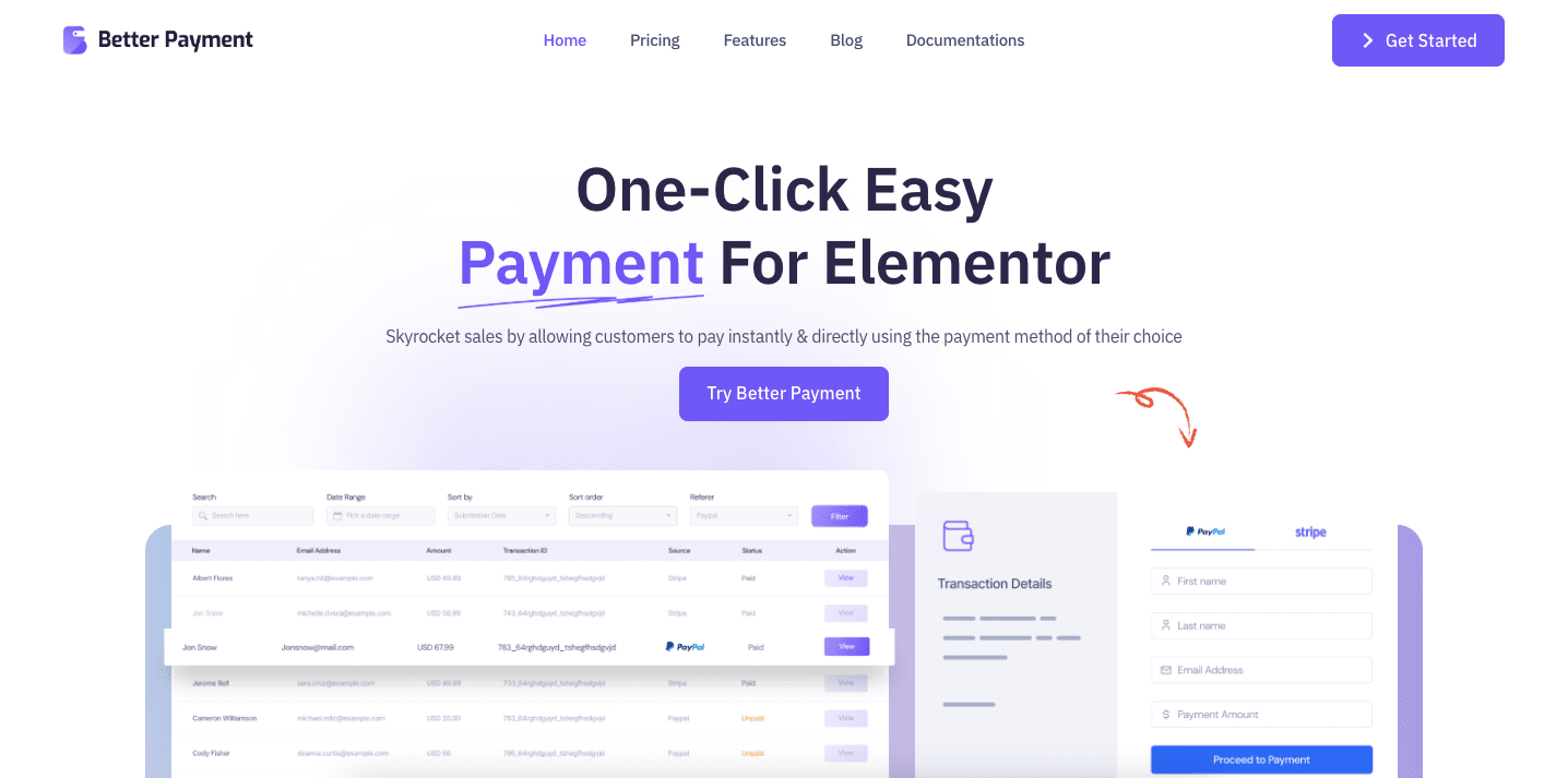 Better Payment - One Click Payment for Elementor
