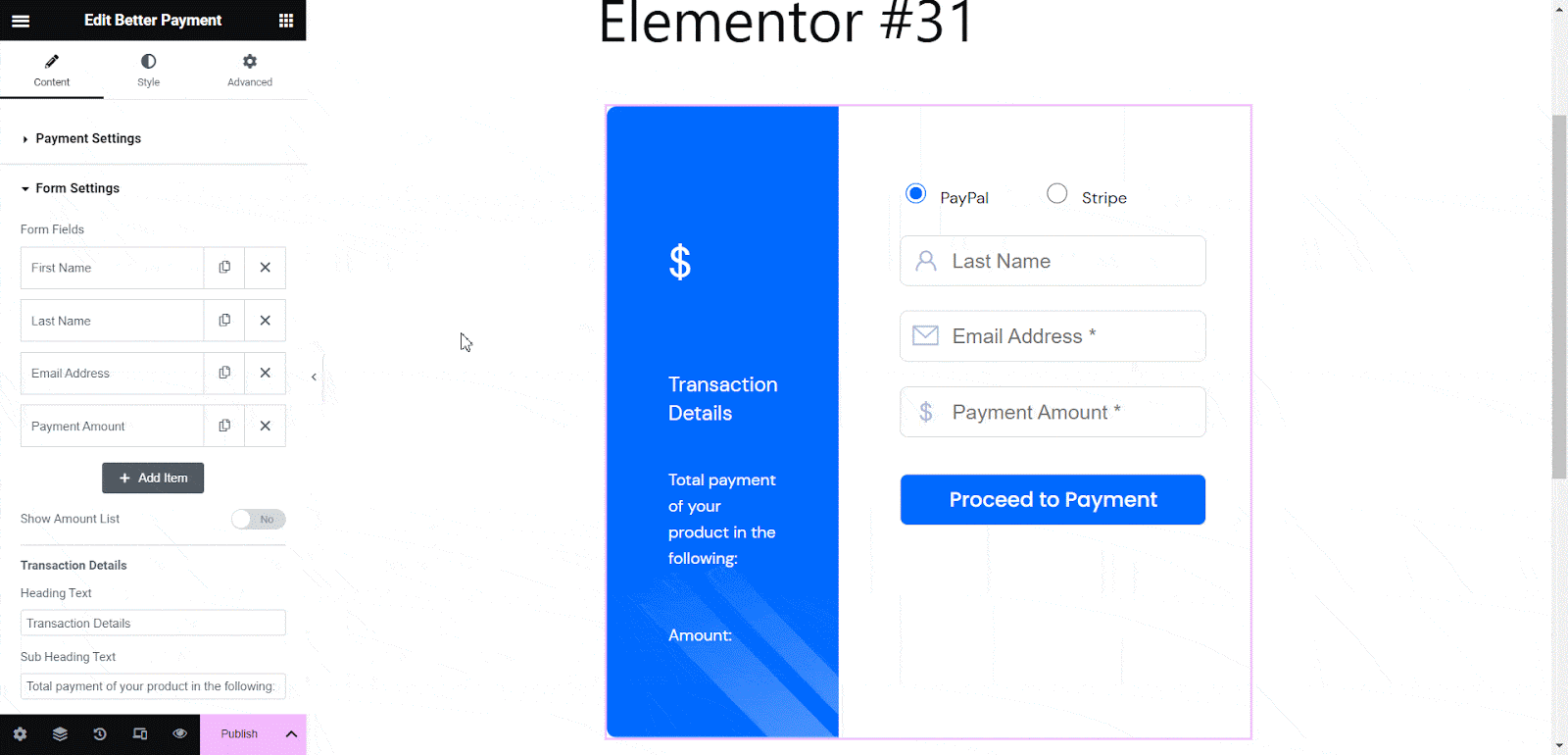 Elementor PayPal Widget vs Better Payment