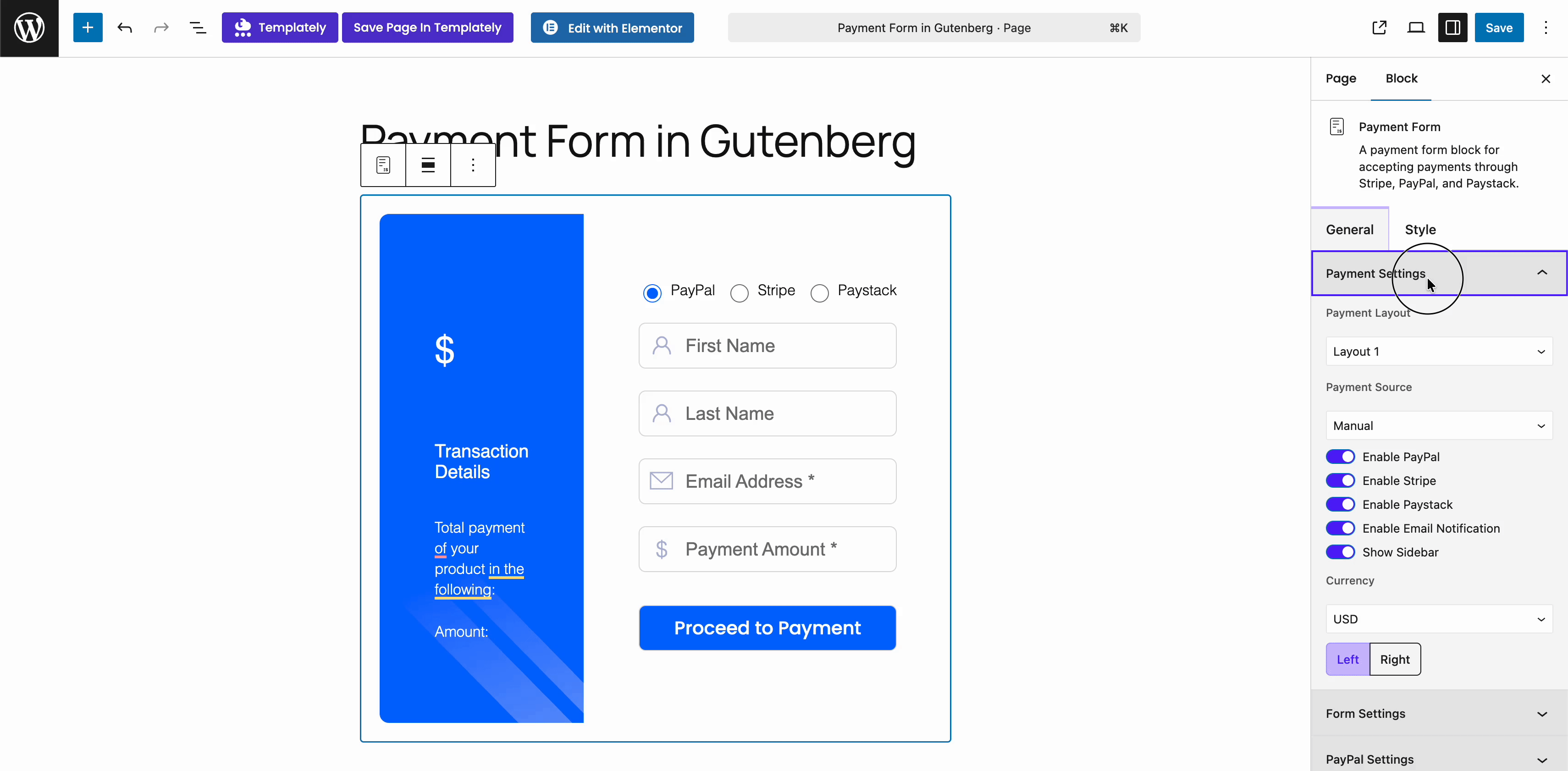 multiple payment method settings
