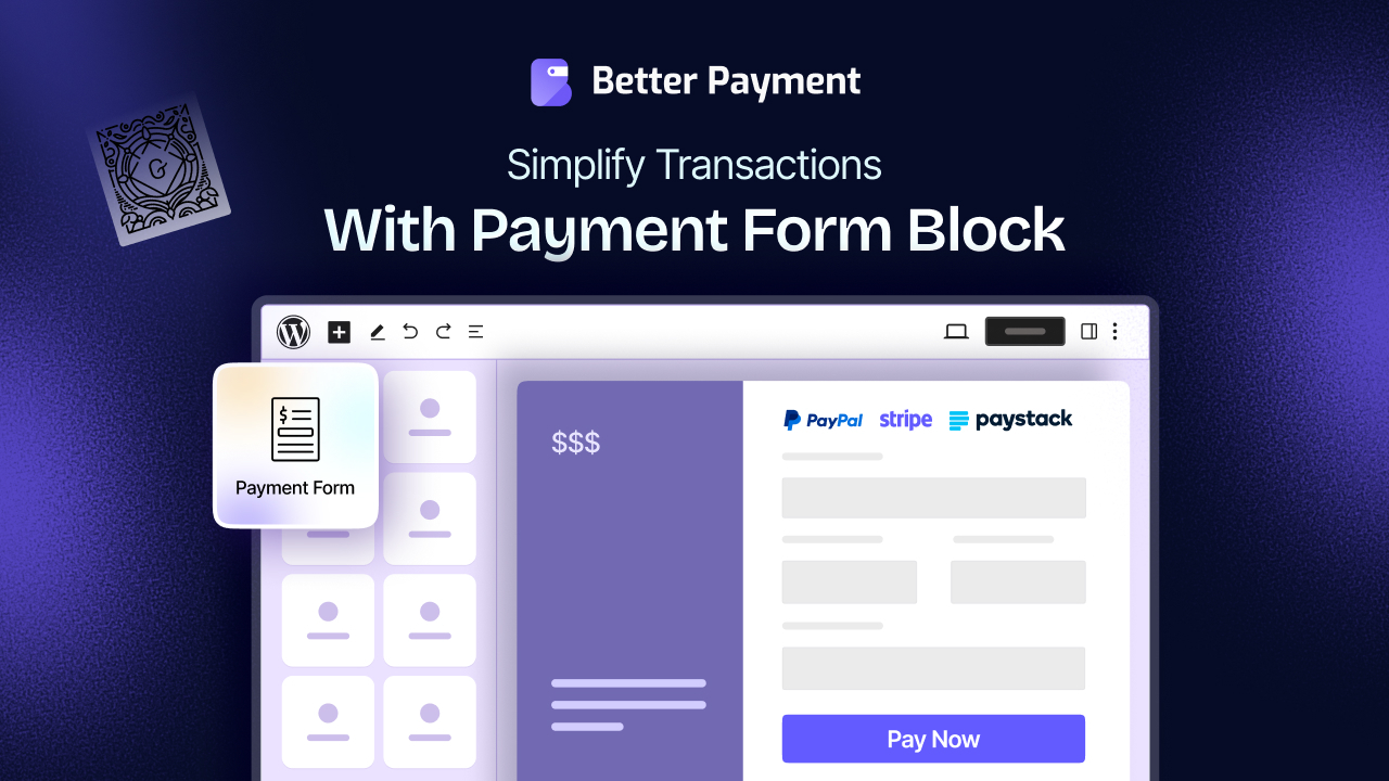Gutenberg payment form
