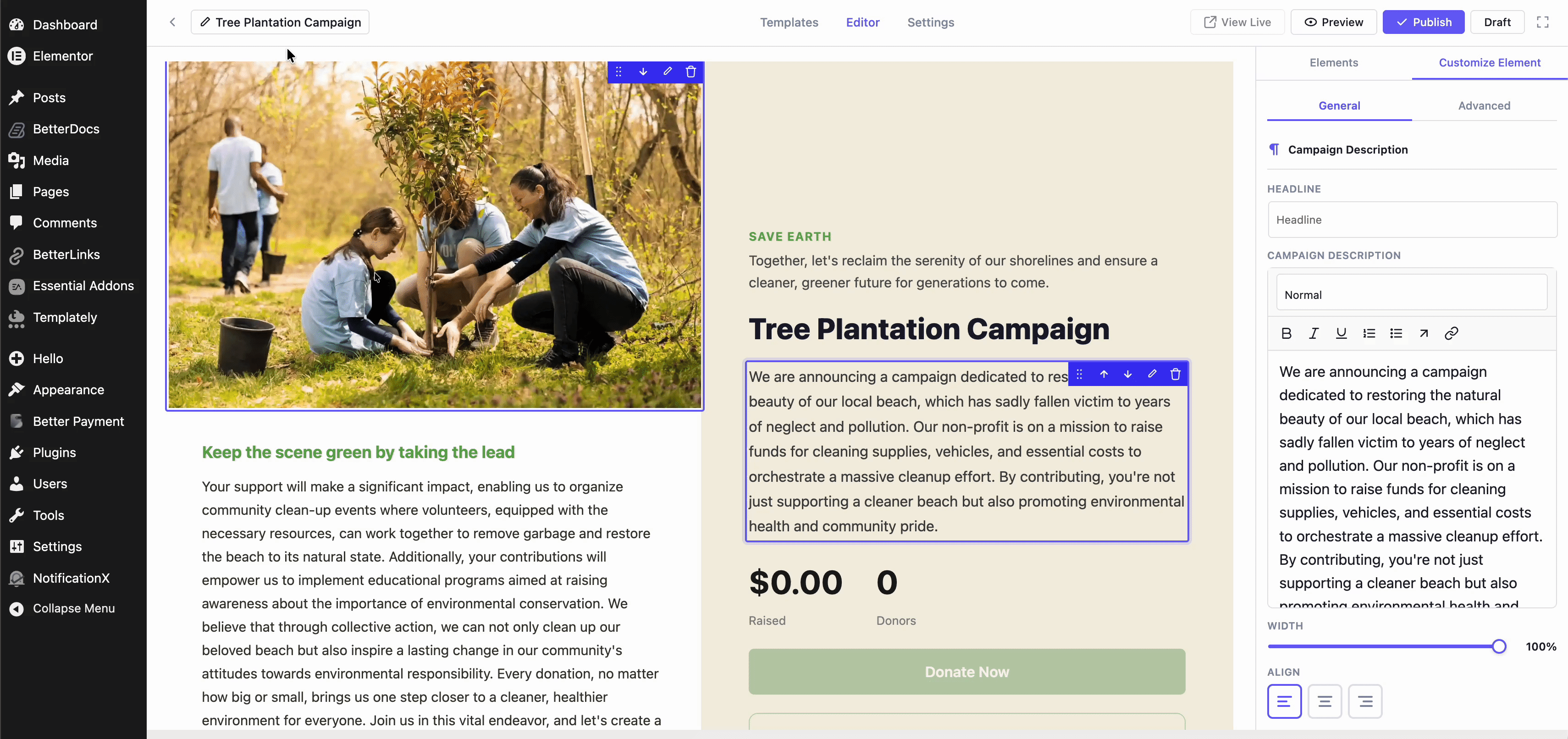 Edit your campaign name