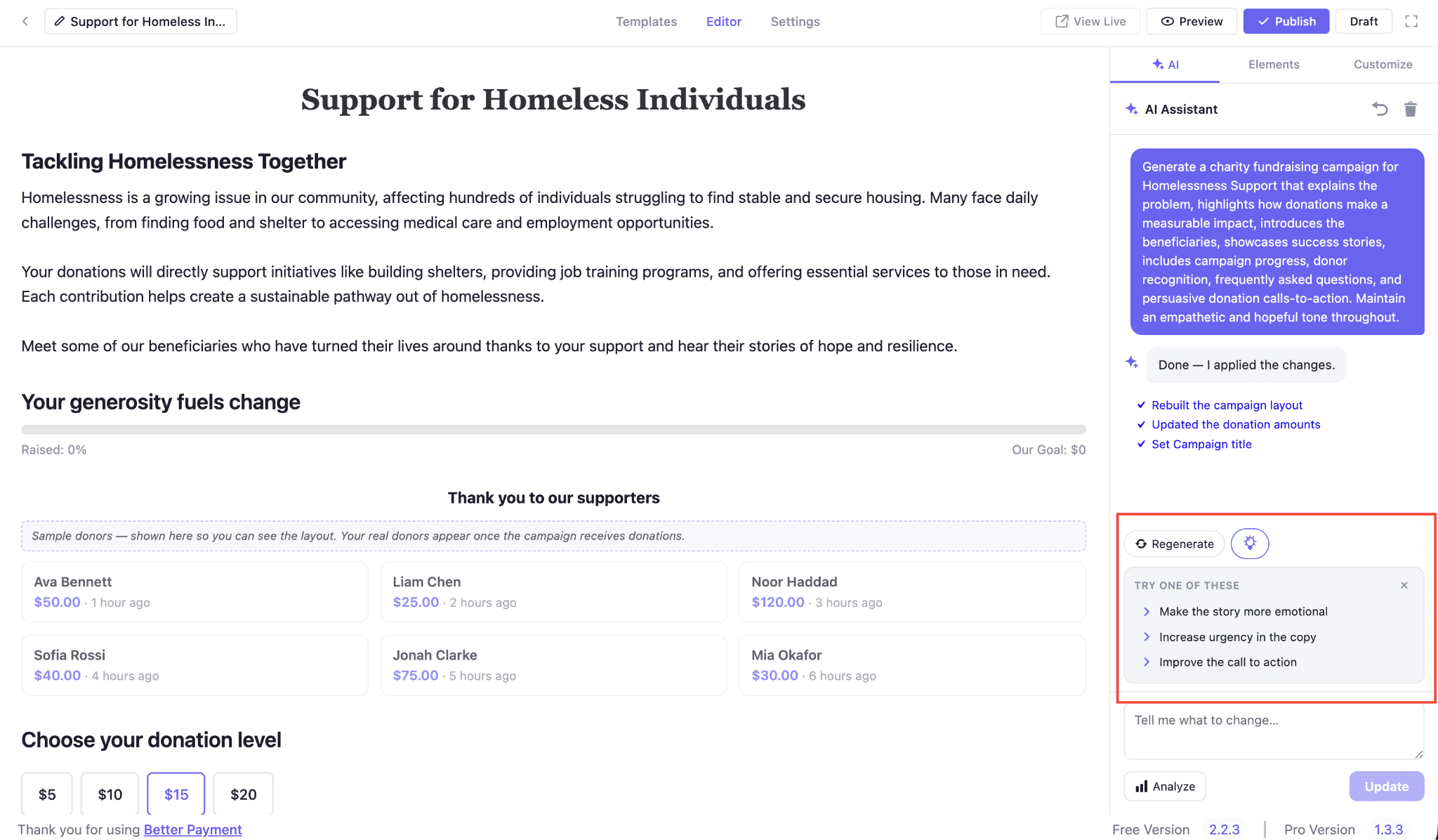 Create a New Campaign with AI